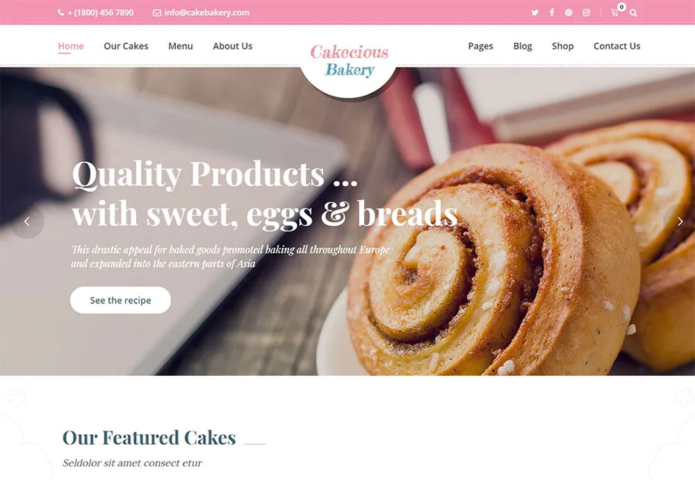 Bakery Website Templates for free