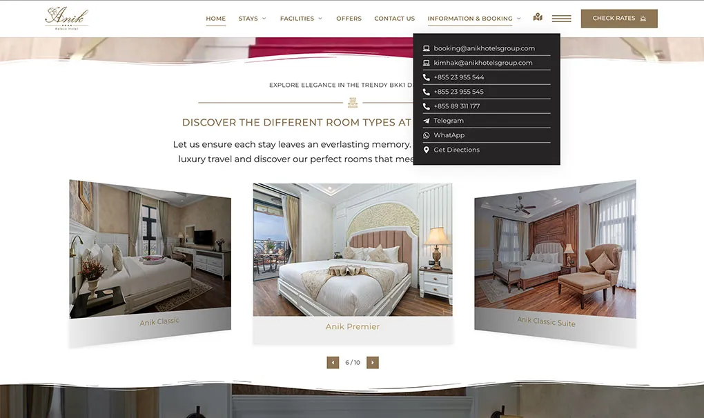 The Anik Hotels Group officially launched their newly redesigned website