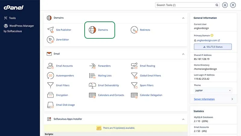 URL Masking in Angkor Design cPanel Hosting